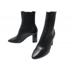 CHAUSSURES BOTTINES SAINT LAURENT LOU CHELSEA 35 EN CUIR NOIR SHOES BOOTS 1000€