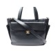 SAC A MAIN CHANEL CABAS SHOPPING 32CM CUIR GRAINE NOIR BANDOULIERE PURSE 3750€