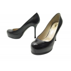 NEUF CHAUSSURES YVES SAINT LAURENT TRIBTOO 209947 ESCARPIN 37.5 CUIR SHOES 695€