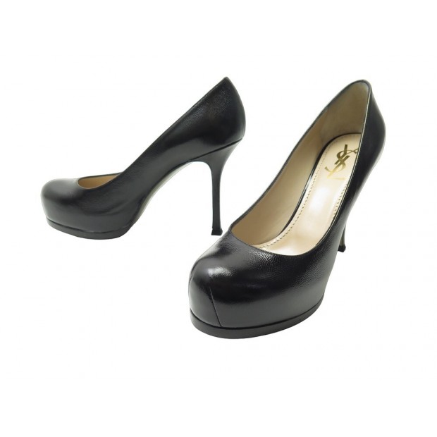 NEUF CHAUSSURES YVES SAINT LAURENT TRIBTOO 209947 ESCARPIN 37.5 CUIR SHOES 695€