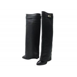 NEUF CHAUSSURES GIVENCHY BOTTES SHARK LOCK 38.5 EN CUIR NEW LEATHER BOOTS 1895€