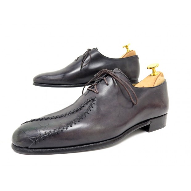 CHAUSSURES BERLUTI RAPIECE REPRISE SCRITTO B1074 CUIR GRIS 6 40 GREY SHOES 2165€