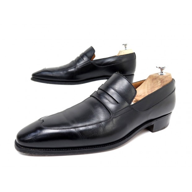 CHAUSSURES JM WESTON 436 MOCASSINS CONTI 8D 42 EN CUIR NOIR LOAFERS SHOES 790€