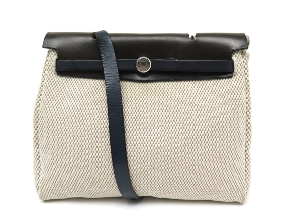 sac a main hermes herbag 30 bandouliere toile et cuir