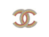 NEUF BROCHE CHANEL LOGO CC EN STRASS MULTICOLORES MULTICOLORED NEW BROOCH