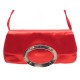 NEUF POCHETTE SERGIO ROSSI EN SATIN ROUGE EVENING CLUTCH