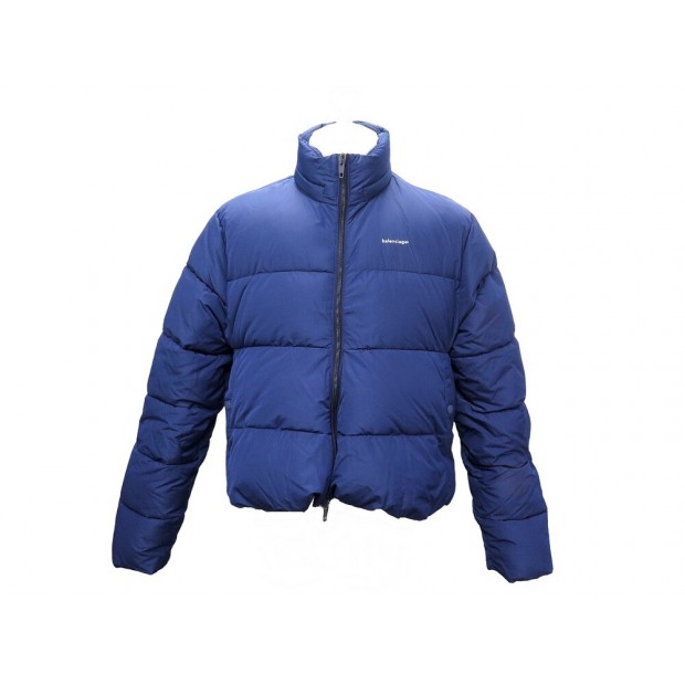 NEUF MANTEAU BALENCIAGA DOUDOUNE C SHAPE 556240 S 46 BLEU PUFFER JACKET 1900€