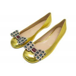 NEUF CHAUSSURES GUCCI BALLERINES NOEUD STRASS 41.5 IT 42 FR 432605 SHOES 895€