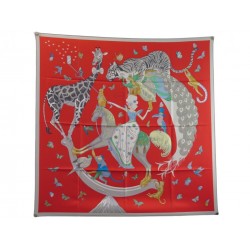 NEUF FOULARD HERMES STORY H003875S SOIE ROUGE CARRE 90 2022 NEW SILK SCARF 530€