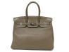 sac a main hermes birkin 35 cuir clemence etoupe acier