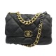 SAC A MAIN CHANEL GRAND 19 EN CUIR NOIR BANDOULIERE AS1161 HAND BAG PURSE 6700€