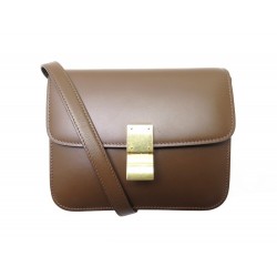 SAC A MAIN CELINE CLASSIC TEEN BANDOULIERE CUIR MARRON LEATHER BAG PURSE 3000€