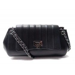 SAC A MAIN CHANEL LOGO CC PORTE EPAULE MATELASSE EN CUIR NOIR BLACK BAG 4900€