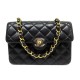 VINTAGE SAC A MAIN CHANEL MINI TIMELESS 16.5CM CUIR MATELASSE NOIR BAG 4500€