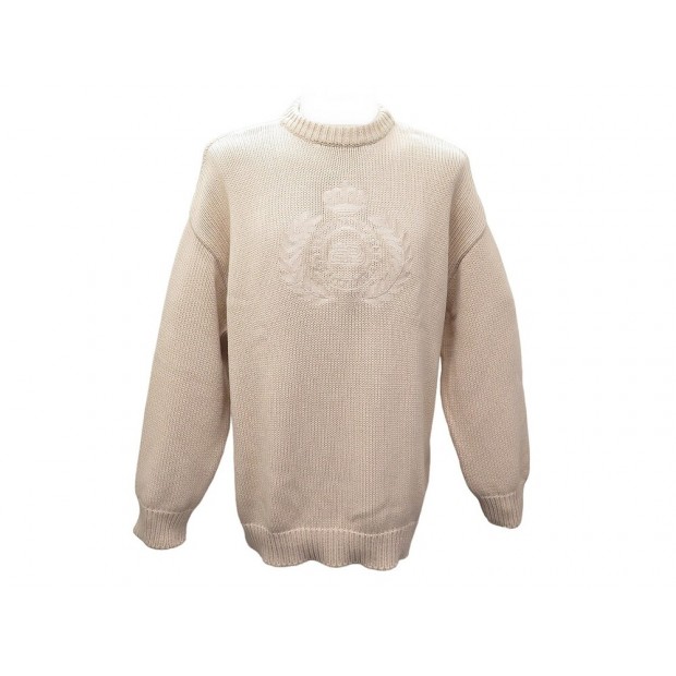 NEUF PULL BALENCIAGA CREWNECK CREST KNIT 664369 S OVERSIZE EN LAINE SWEAT 990€