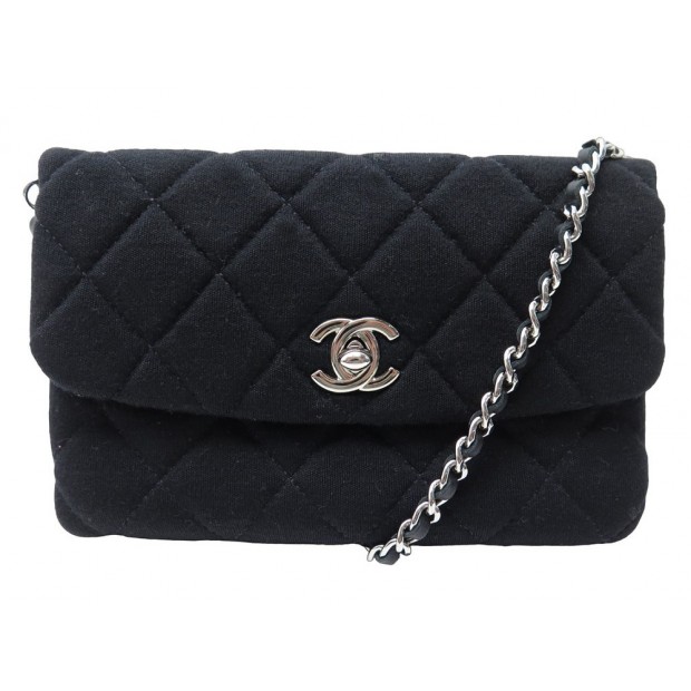 SAC A MAIN CHANEL MINI JERSEY FLAP BAG FERMOIR TIMELESS BANDOULIERE PURSE 4600€