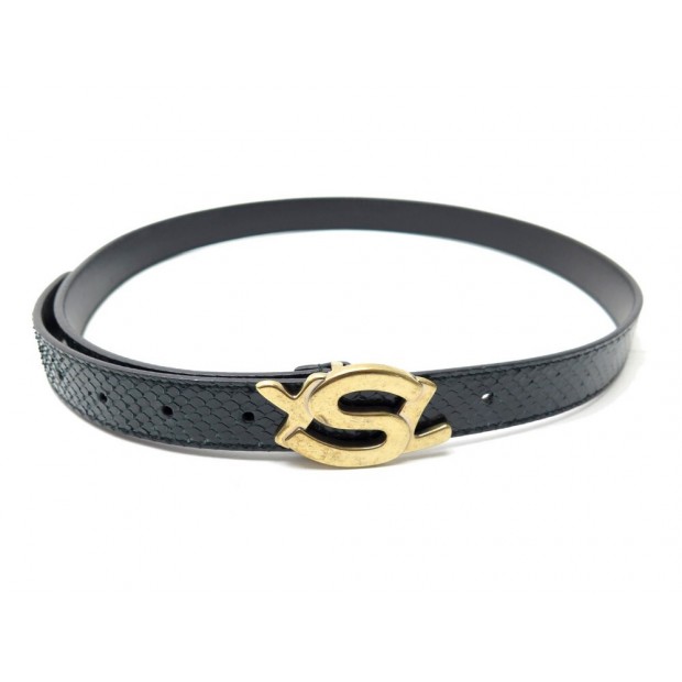 CEINTURE YVES SAINT LAURENT LOGO YSL 186858 CUIR DE PYTHON T90 SNAKE BELT 750€