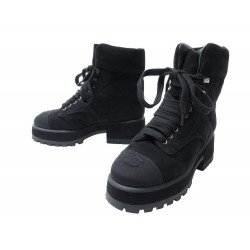 NEUF CHAUSSURES CHANEL BOTTINES LACE UP COMBAT G39452 36 NEW SHOES BOOTS 1550€