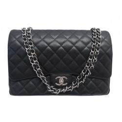 SAC A MAIN CHANEL MAXI CLASSIQUE TIMELESS JUMBO CUIR CAVIAR NOIR HAND BAG 11700€