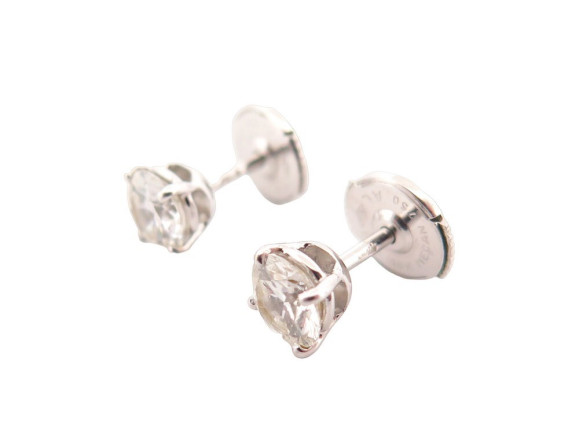 boucles d'oreilles boucheron puces diamants 1 ct or