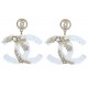 NEUF BOUCLES D'OREILLES CHANEL AB2562 2019 LARGE LOGO CC STRASS EARRINGS 1150€