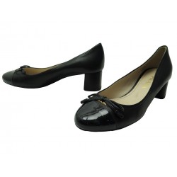 CHAUSSURES PRADA BLOCK HEEL PATENT 37IT 38 FR ESCARPINS A TALONS CUIR SHOES 890€