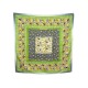 NEUF FOULARD HERMES CHASSE EN INDE DUCHENE CARRE EN SOIE VERT & GRIS SCARF 350€