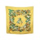 NEUF FOULARD HERMES L'INTRUS DE JACQUELOT CARRE EN SOIE JAUNE OISEAUX SCARF 350€