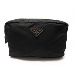 POCHETTE PRADA TROUSSE DE TOILETTE A MAIN SAC NYLON NOIR TOILET CLUTCH 320€