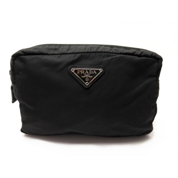 POCHETTE PRADA TROUSSE DE TOILETTE A MAIN SAC NYLON NOIR TOILET CLUTCH 320€