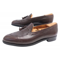 CHAUSSURES JM WESTON MOCASSINS PAMPILLE 173 12.5D 46.5 CUIR MARRON SHOES 1090€