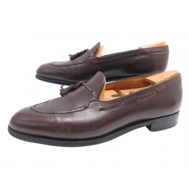 CHAUSSURES JM WESTON MOCASSINS PAMPILLE 173 12.5D 46.5 CUIR MARRON SHOES 1090€