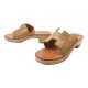 NEUF CHAUSSURES HERMES SANDALES ORAN SEMELLES BOIS MULES CUIR CAMEL SHOES 885€