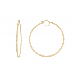 BOUCLES D'OREILLES CREOLES OR JAUNE 18K TORSADEES 3.9GR SWIRL HOOPS EARRINGS