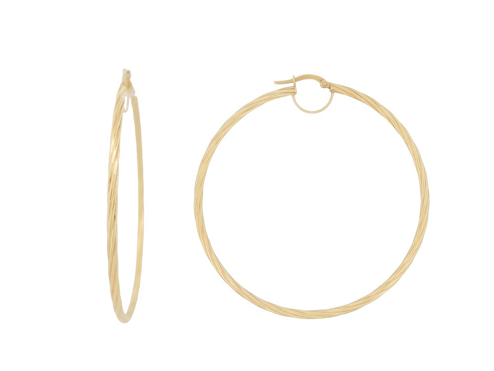 Créoles En Or Jaune 18k - Occasion En Bon état - Boucles D'oreilles Classiques Intemporelles
