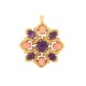 BROCHE PENDENTIF VAN CLEEF & ARPELS DELPHES 1975 OR CABOCHONS CORAIL & AMETHYSTE