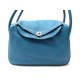 NEUF SAC A MAIN HERMES LINDY 34 GM CUIR BLEU 