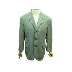 VESTE HERMES BLAZER G130 52 L EN LAINE CACHEMIRE VERT JACKET COAT VEST 3500€