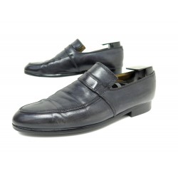 CHAUSSURES BERLUTI MOCASSINS SEMELLE GOMME 9.5 43.5 CUIR PATINE BLEU SHOES 2080€