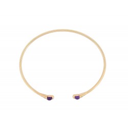 BRACELET POMELLATO M'AMA NON M'AMA OR JAUNE 18K DIAMANTS AMETHYSTE BANGLE 2300€