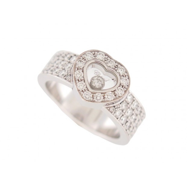 BAGUE CHOPARD HAPPY DIAMONDS 82/2936-20 TAILLE 53 OR BLANC 18K GOLDEN RING 5940€