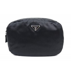 NEUF SAC PRADA POCHETTE TROUSSE SATIN NOIR DE VOYAGE BLACK TRAVEL POUCH 470€