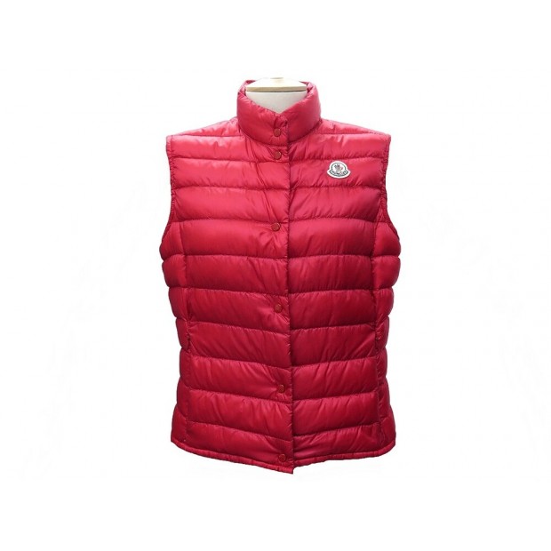 BLOUSON MONCLER DOUDOUNE SANS MANCHE LIANE GILET ROUGE T4 44 L PUFFER COAT 665€