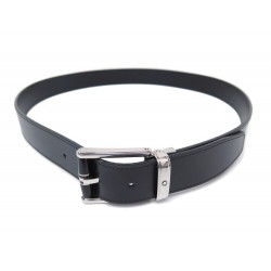 NEUF CEINTURE MONTBLANC HOMME 34MM CUIR NOIR BOUCLE BLACK LEATHER BELT 305€