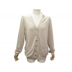 GILET HERMES CLOU DE SELLE L 42 EN CACHEMIRE BEIGE CASHMERE VEST JACKET 1350€