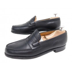 CHAUSSURES JM WESTON MOCASSINS 180 6.5C 40.5 FIN EN CUIR GRAINE NOIR SHOES 750€