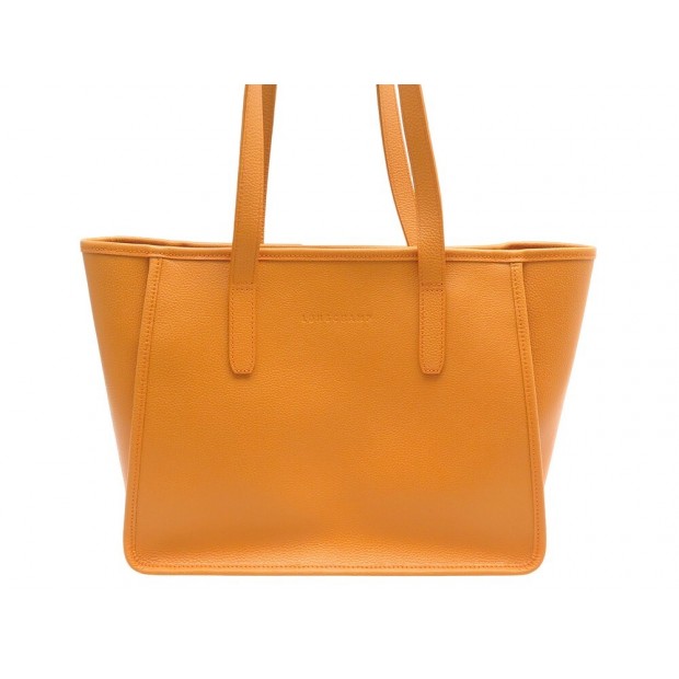 NEUF SAC A MAIN LONGCHAMP LE FOULONNE EN CUIR GRAINE ORANGE PURSE HAND BAG 460€