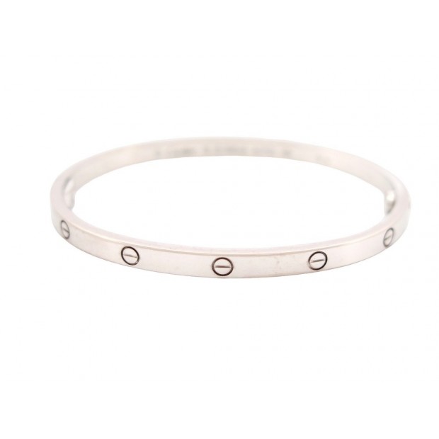 BRACELET CARTIER LOVE PM CRB6047417 15 CM OR BLANC 18K GOLDEN STRAP BANGLE 5500€