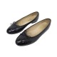 CHAUSSURES CHANEL BALLERINES LOGO CC A02819 41.5 CUIR NOIR BLACK BALLERINAS 930€