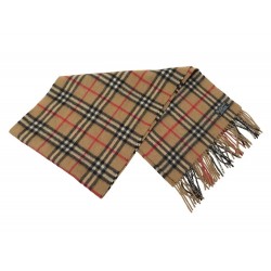 VINTAGE ECHARPE BURBERRYS CHECK CLASSIQUE MOTIF TARTAN EN CACHEMIRE SCARF 520€